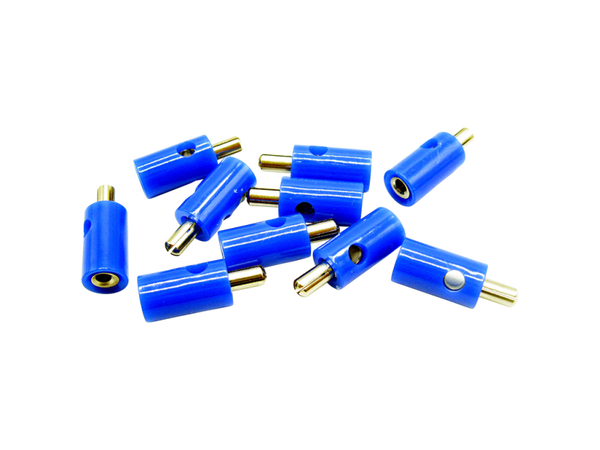 Schönwitz 51397 - 10 Stück Querlochstecker Bananenstecker 2,6mm blau