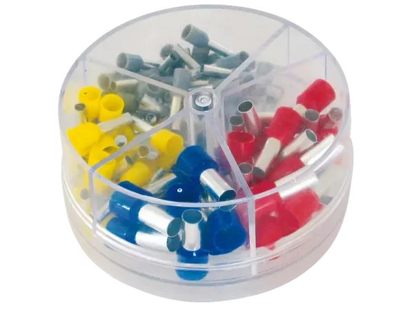 Schönwitz 11493 - Aderendhülsen isoliert Sortiment Set in Dose 100 Teile 4-16mm²