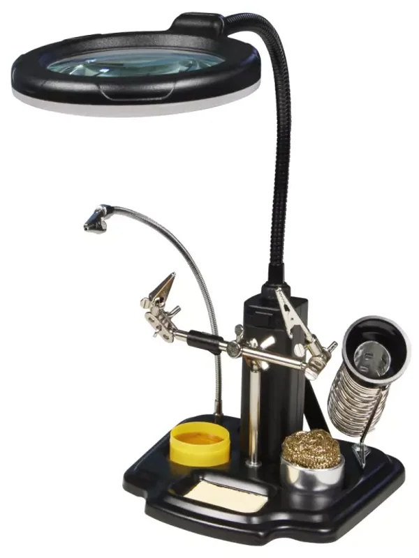 Schönwitz 31401 - Dritte Hand mit LED-Lupe und Lötzubehör