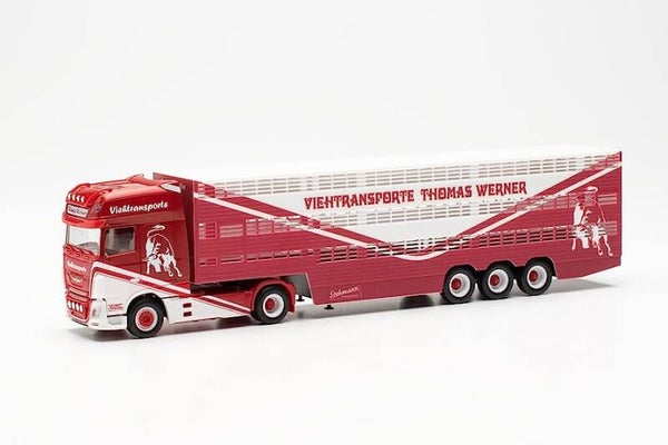 Herpa 315449 - H0 DAF XF SSC Viehtransporter-Sattelzug "Thomas Werner" (Mecklenburg-Vorpommern/Woldegk)