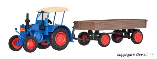 Kibri 12232 H0 LANZ Traktor mit Gummiradwagen