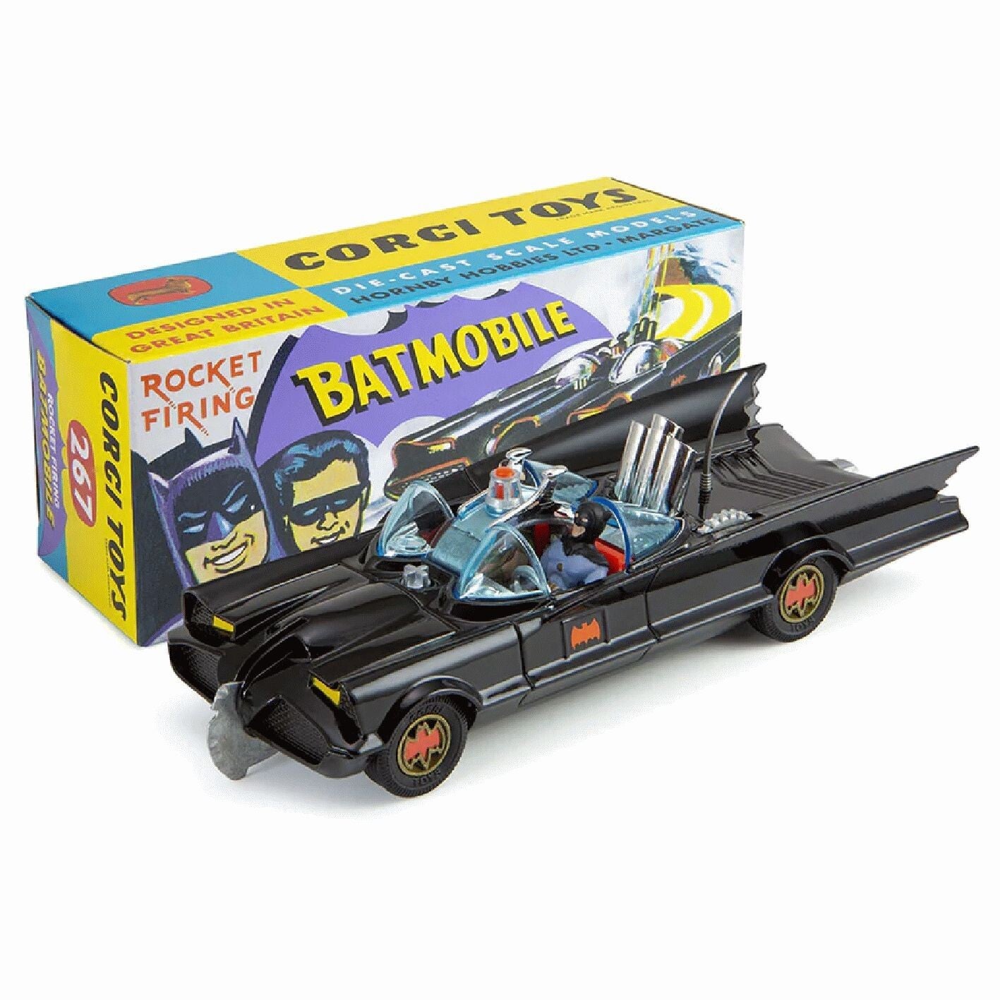CORGI CD54321050 267 Batmobile with Batman and Robin – Gloss Black