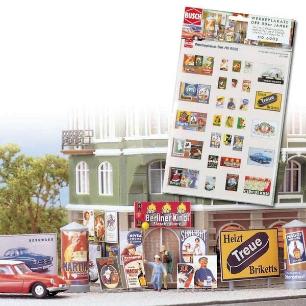 BUSCH 6002 H0 Werbeplakat-Set Epoche 3