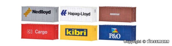 Kibri 10924 H0 20-Fuss-Container, 6 Stück