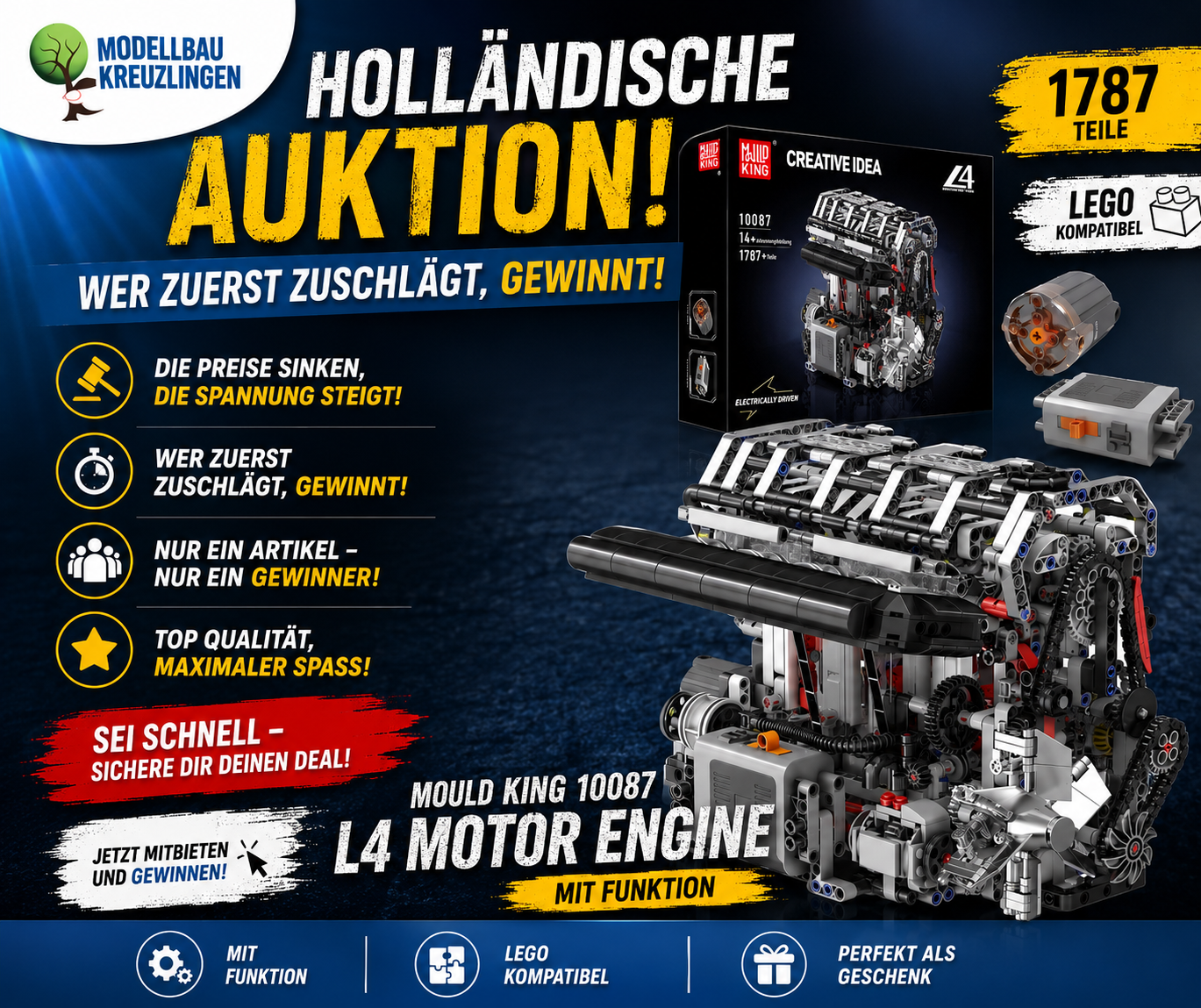 Mould King 10087 L4 Motor Engine