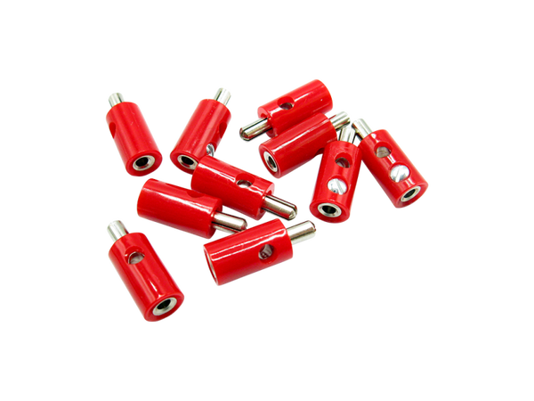 Schönwitz 51396 - 10 Stück Querlochstecker Bananenstecker 2,6mm rot