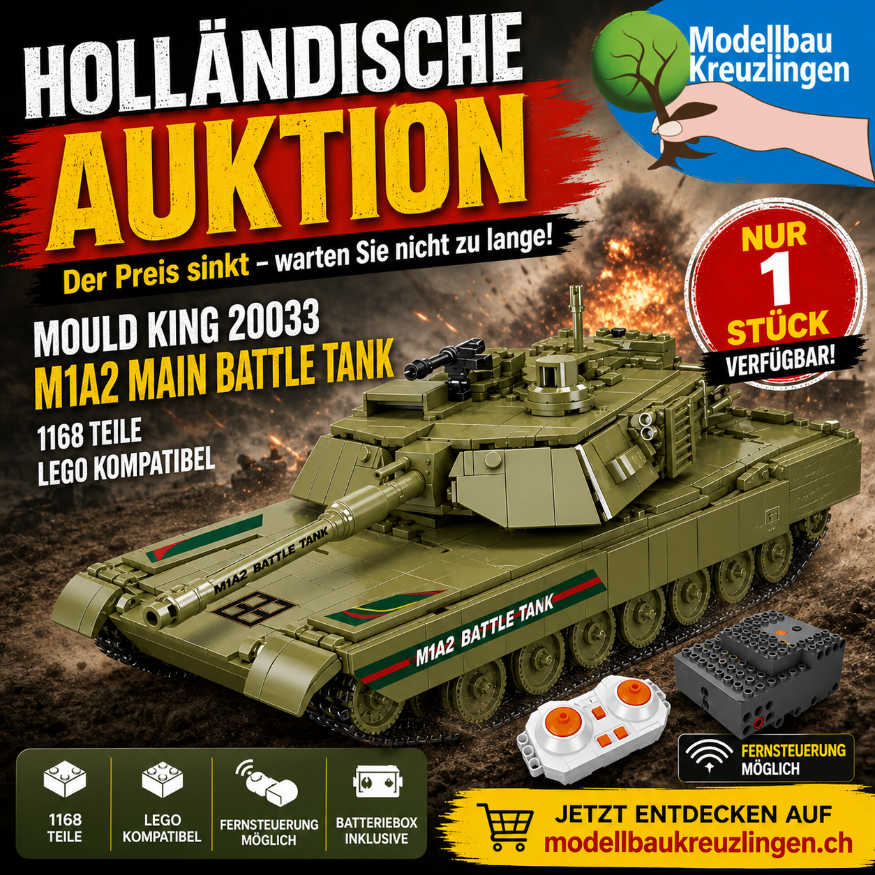 Mould King 20033 M1A2 Main Battle Tank
