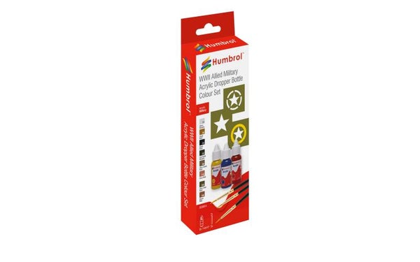 Humbrol DB9064 Acrylic Paint + Brush WWII Allied Military Colours