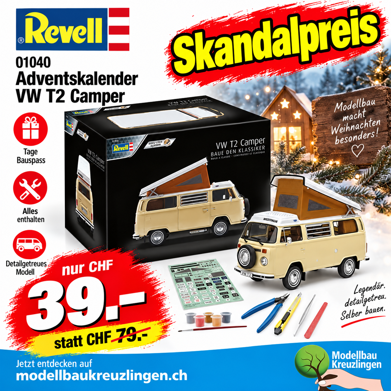 REVELL 01040 Adventskalender VW T2 Camper
