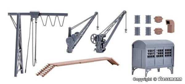 Kibri 38101 H0 Deko-Set Kran- und Flaschenzug