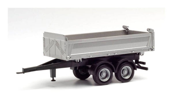 Herpa 076975 - H0 Tandem-Baukipper-Anhänger Meiller, silber