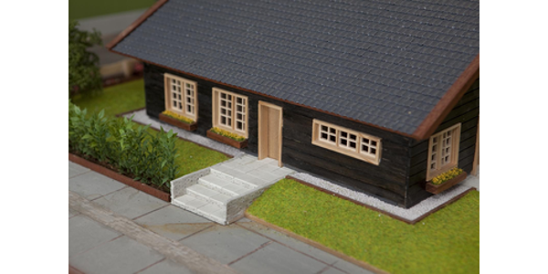 Juweela 23097 - 1:32 Gehwegplatte 50x50 grau hell, 270x