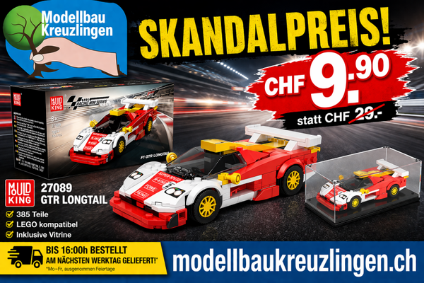 Mould King 27089 GTR longtail + Vitrine