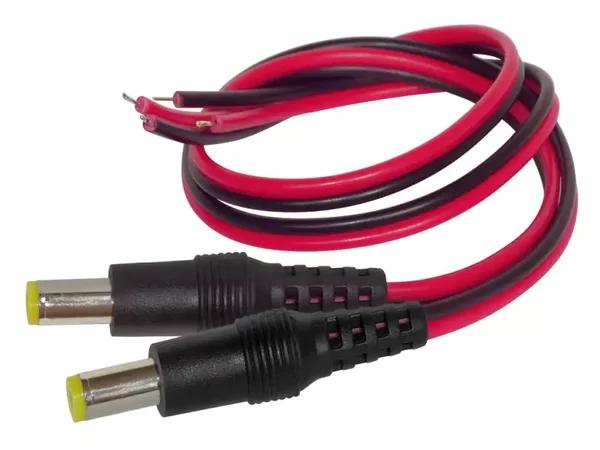 Schönwitz 12335 - 2 Stück DC-Hohlstecker 5,5mm x 2,1mm mit 30cm Kabel