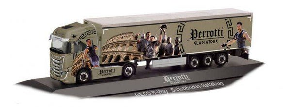 Herpa 122139 - H0 Iveco S-Way Schubboden-Sattelzug "Perrotti / Gladiatore"