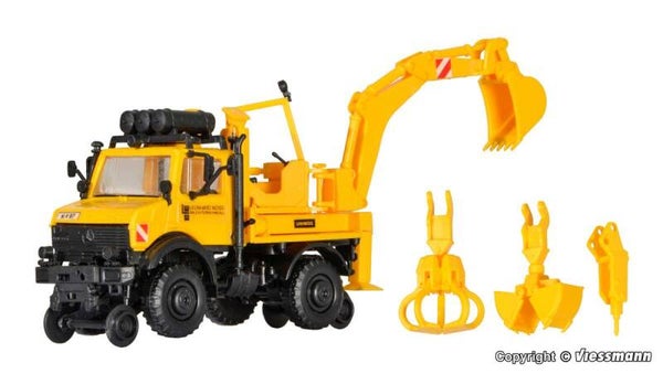 Kibri 16307 H0 Zweiwege UNIMOG mit Heckbagger