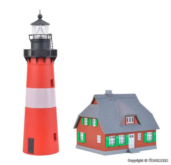 Kibri 39166 H0 Leuchtturm Hörnum Sylt mit Nebengebäude