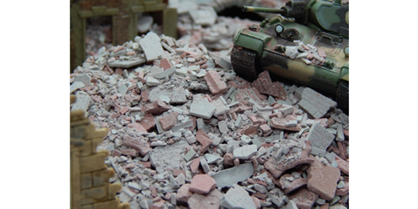 Juweela 27166 - 1:72 Trümmer ziegelrot/grau, 50g