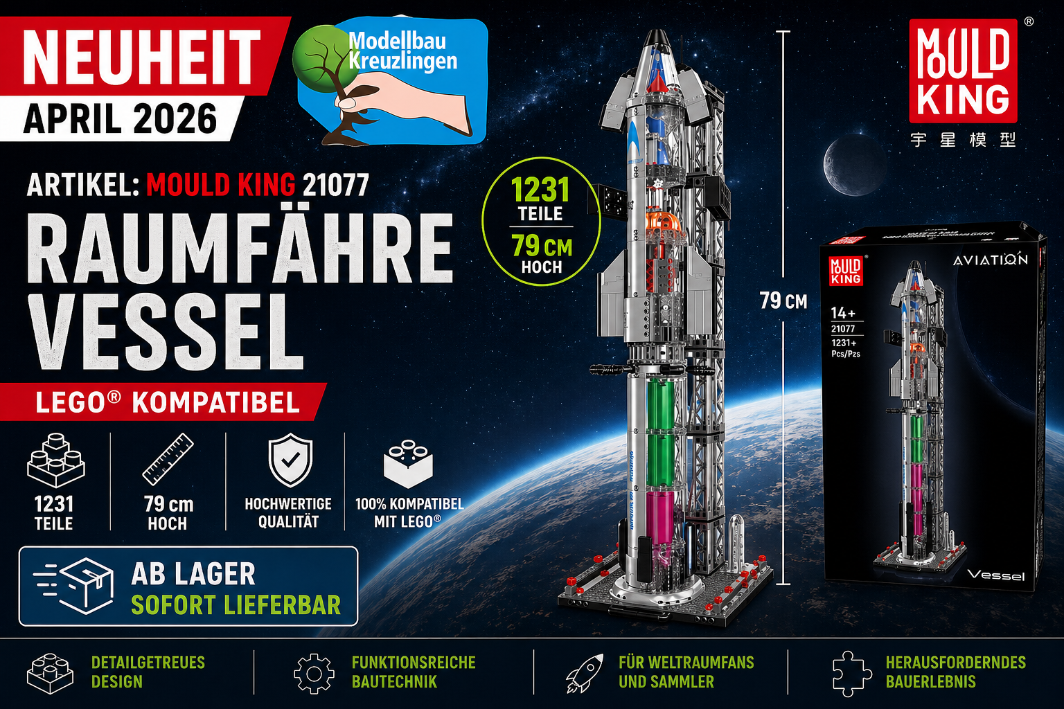 Mould King 21077 Raumfähre Vessel