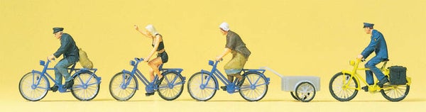 Preiser 10507 Radfahrer, Fahrradanhänger