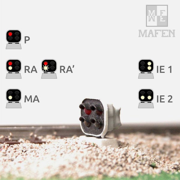 MAFEN 91407 - H0 RENFE - Zwergsignal mit 4 LEDs (Rot/Weiss+Weiss/Weiss)