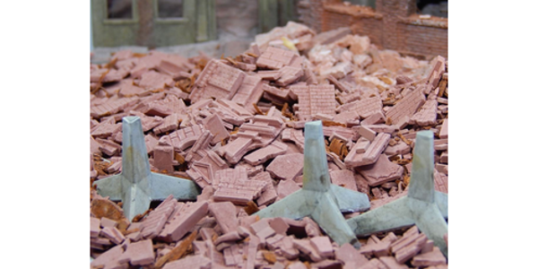 Juweela 24113 - 1:48 Panzersperre Betonigel, 3x