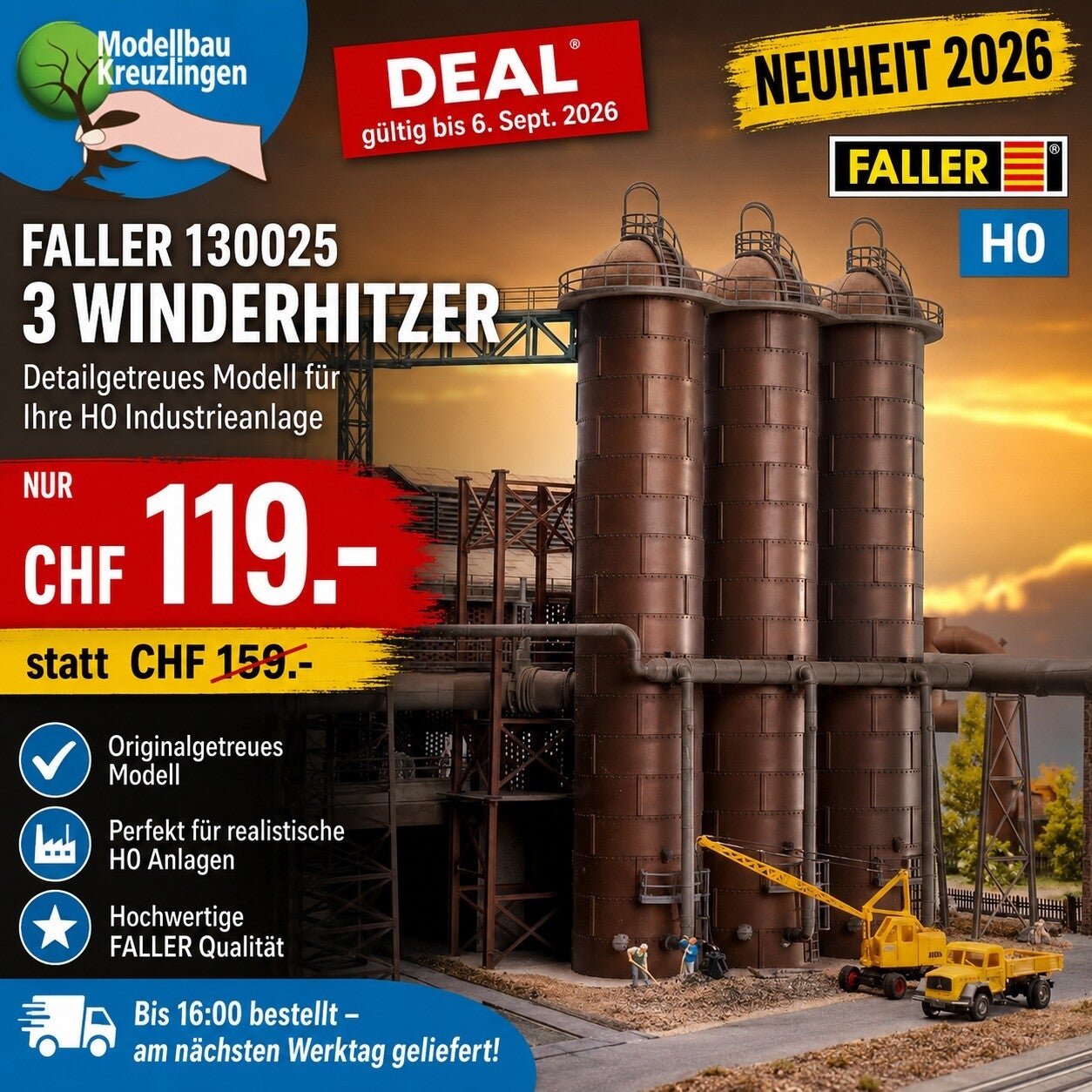 FALLER 130025 H0 3 Winderhitzer