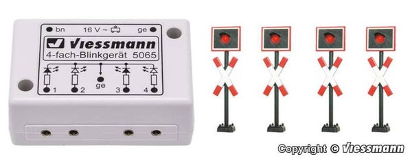 Viessmann 5800 N Andreaskreuze, 4 Stück mit Blinkelektronik