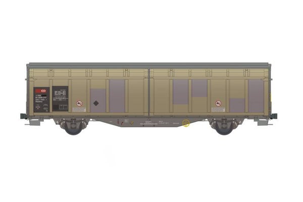 HOBBYTRAIN H45100 SBB-CFF 2-achsiger Schiebewandwagen Hbbillns 455-3 mit Alterungsspuren, Ep. VI