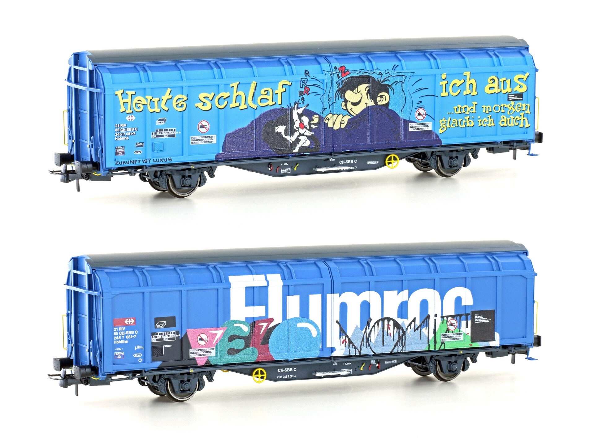 HOBBYTRAIN H45103 SBB 2-achsiger Schiebewandwagen Hbbillns, Heute schlaf ich aus, Ep.VI