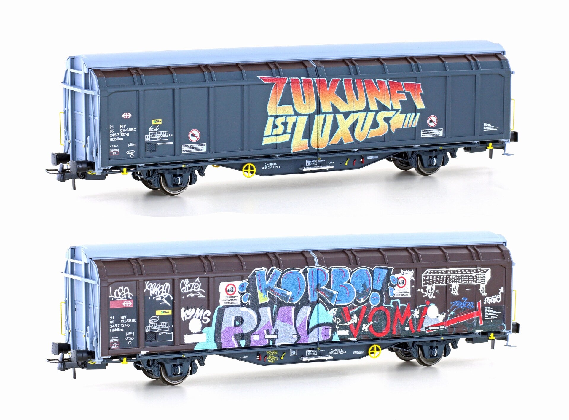 HOBBYTRAIN H45104 SBB 2-achsiger Schiebewandwagen Hbbillns Zukunft ist Luxus, Ep. VI