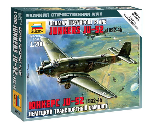 ZVEZDA 6139 Junkers Ju-52 Transport Plane