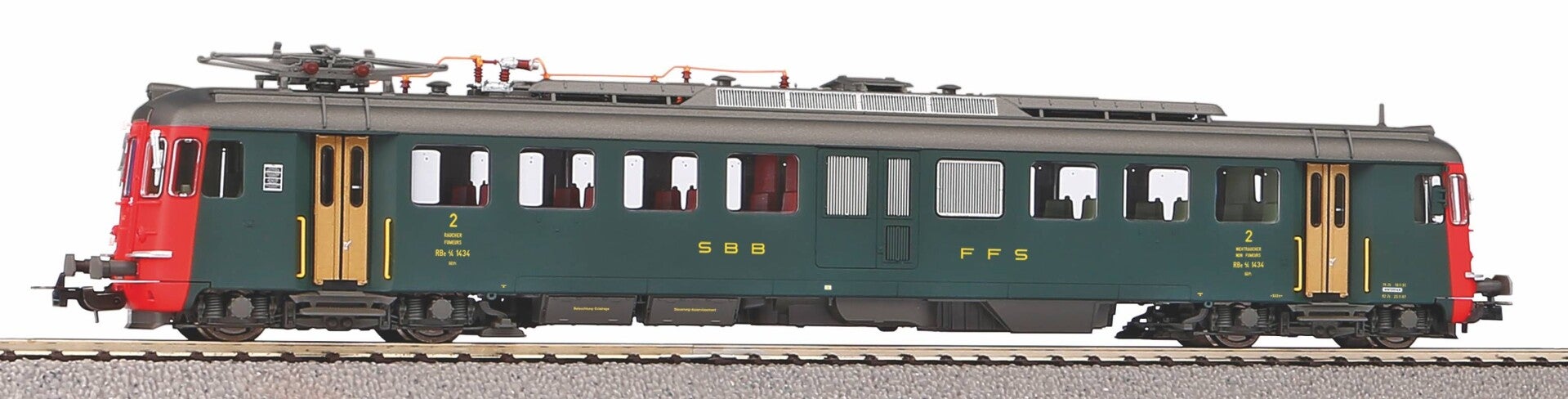 PIKO 96822 SBB RBe 4/4 1434 2.Serie grün, rote Front, alte Schrift, Ep. IV, DC
