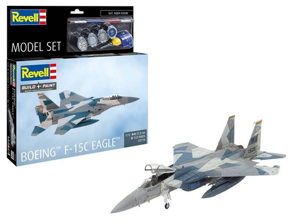 REVELL 63778 Model Set Boeing F-15C Eagle inklusive Pinsel, Farben und Leim