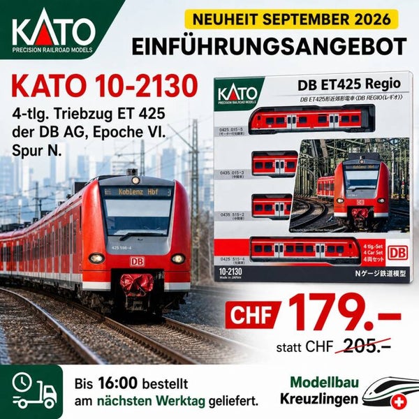 KATO N 10-2130 4-tlg. Triebzug ET 425 der DB AG, Epoche VI