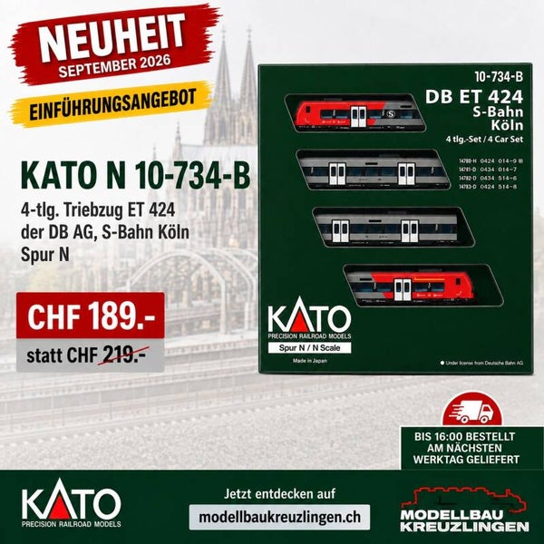 KATO N 10-734-B 4-tlg. Triebzug ET 424 der DB AG, S-Bahn Köln