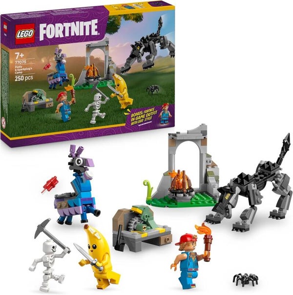 LEGO Fortnite 77075 Das Lager von Schali und der Zündkerzenkünstlerin
