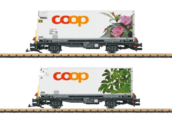 LGB G 45885 RhB Containerwagen Set Coop