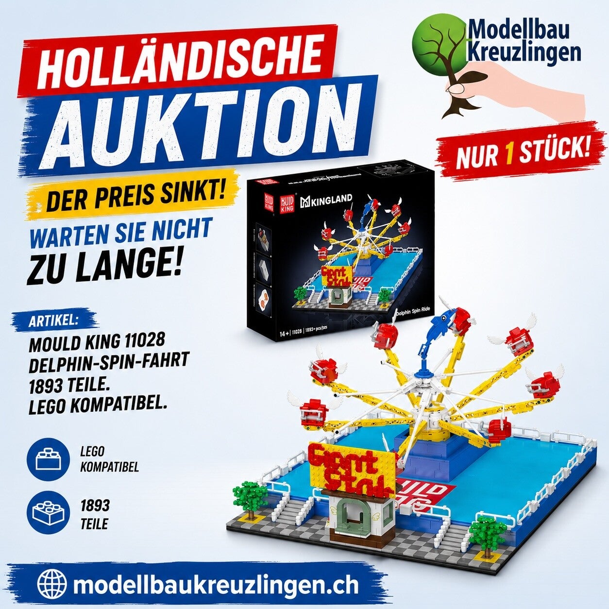 Mould King 11028 Delphin-Spin-Fahrt