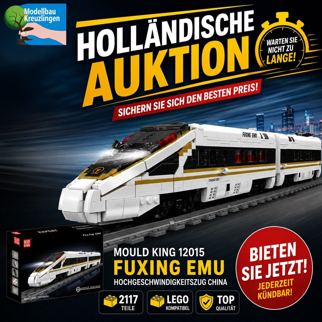 Mould King 12015 Fuxing EMU Hochgeschwindigkeitszug China