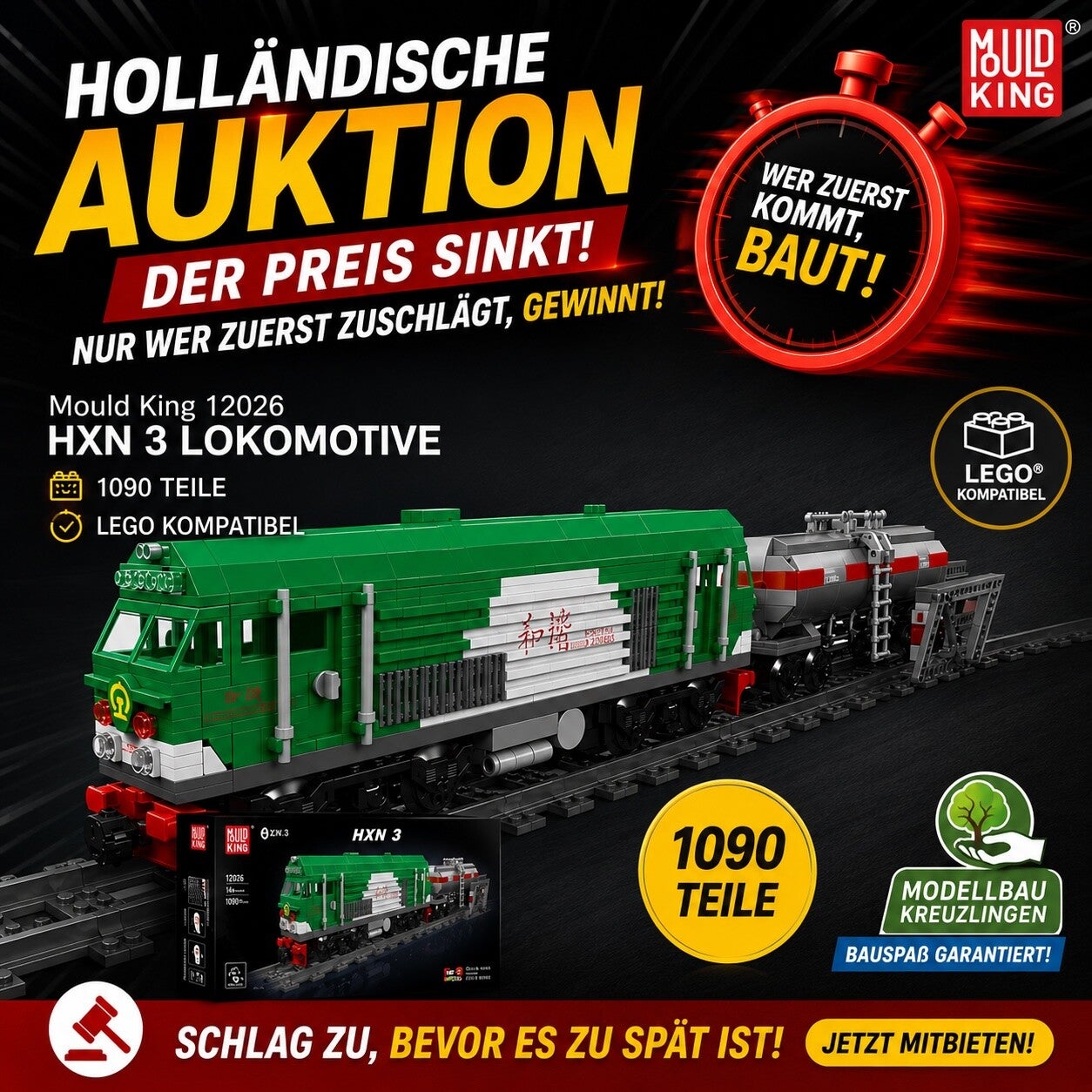 Mould King 12026 HXN 3 Lokomotive