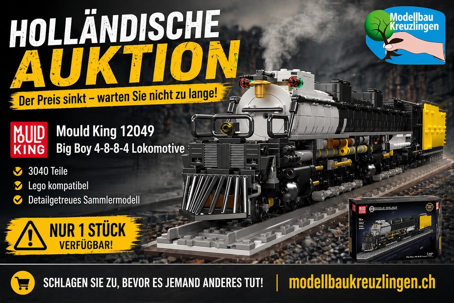Mould King 12049 Big Boy 4-8-8-4 Lokomotive