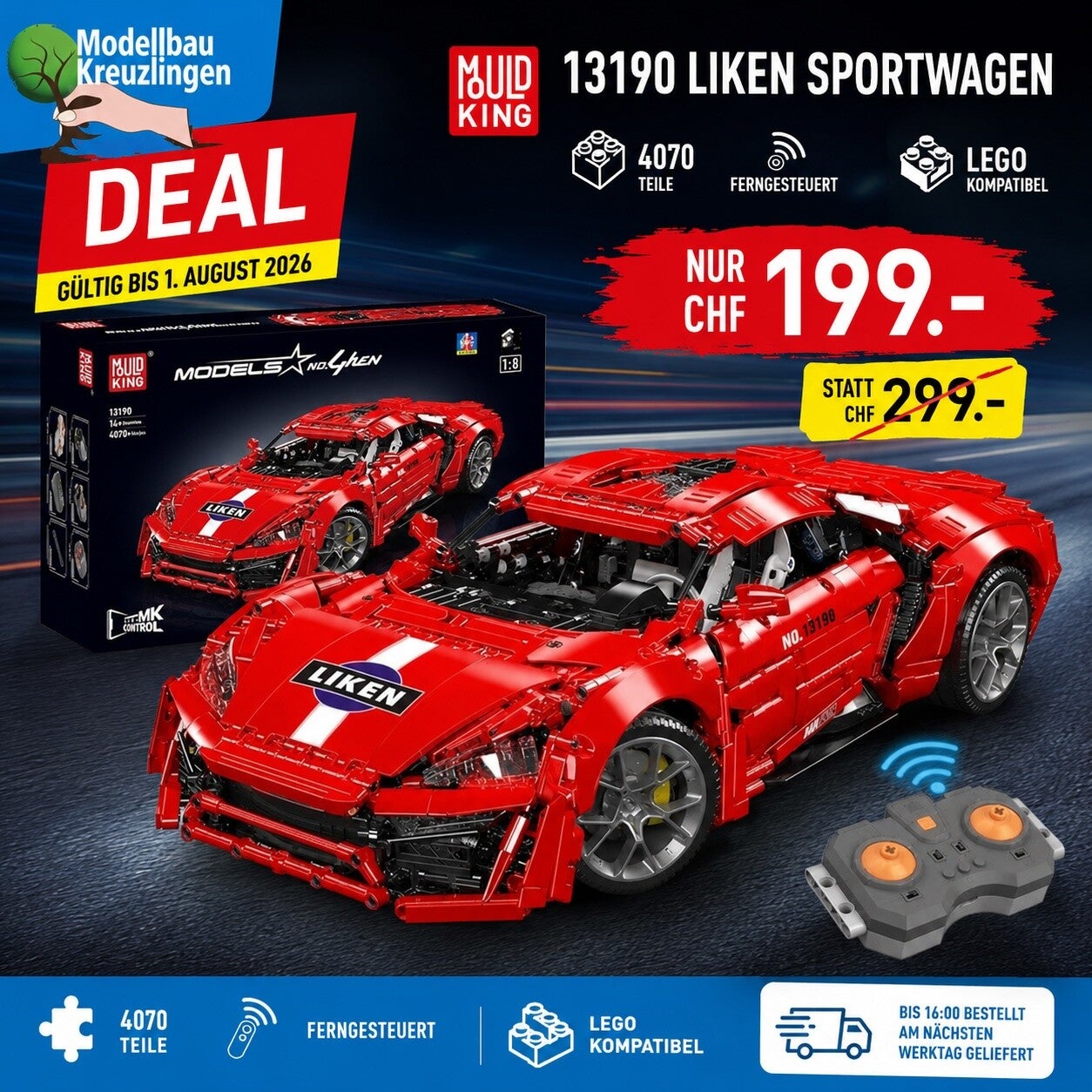 Mould King 13190 Liken Sportwagen