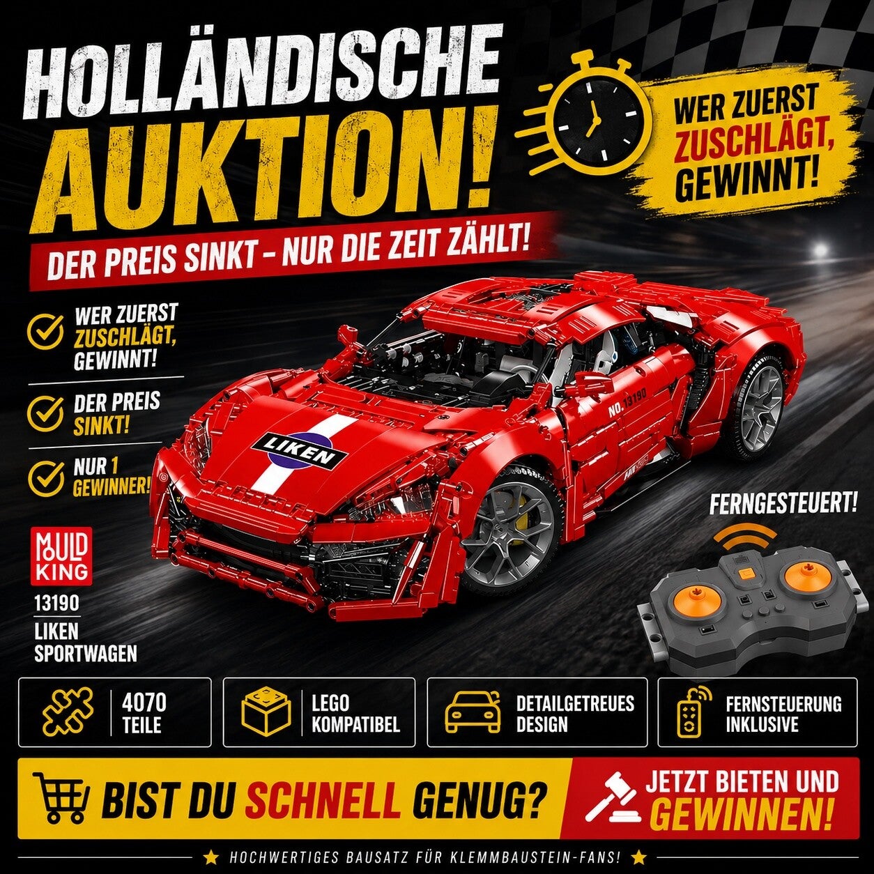 Mould King 13190 Liken Sportwagen