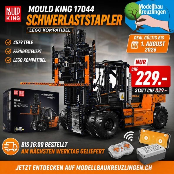 Mould King 17044 Schwerlaststapler Orange