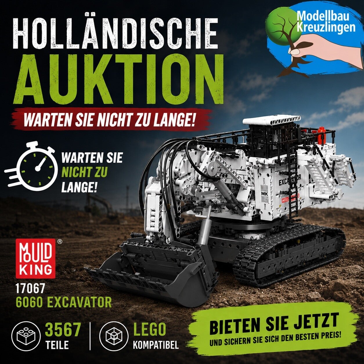 Mould King 17067 6060 Excavator Bagger