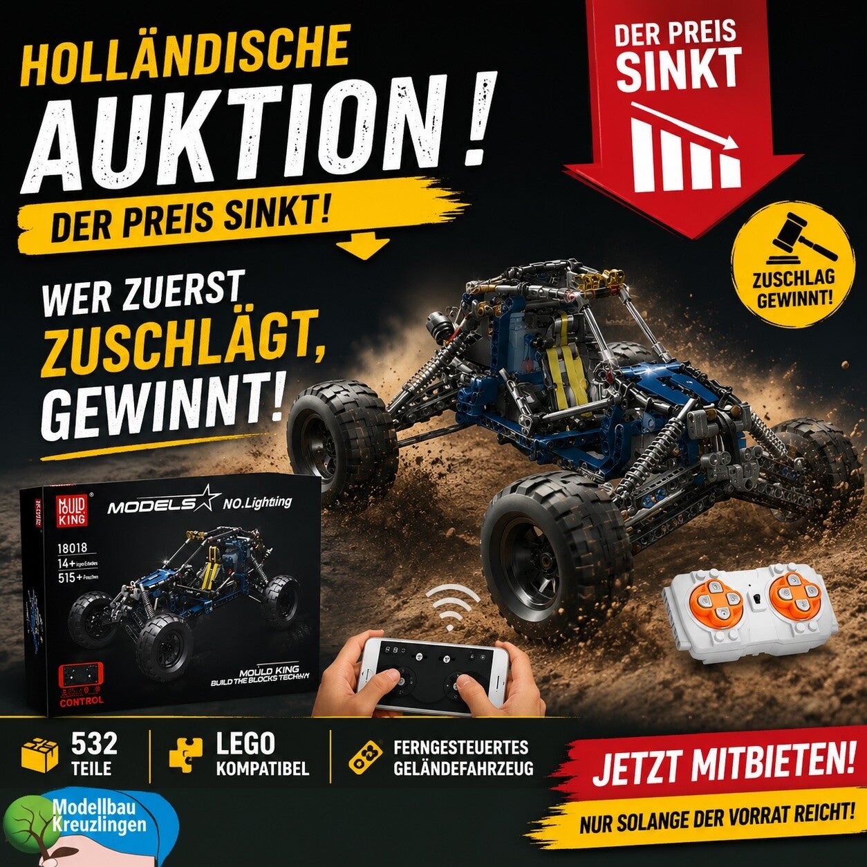 Mould King 18018S Ferngesteuerte Geländefahrzeug