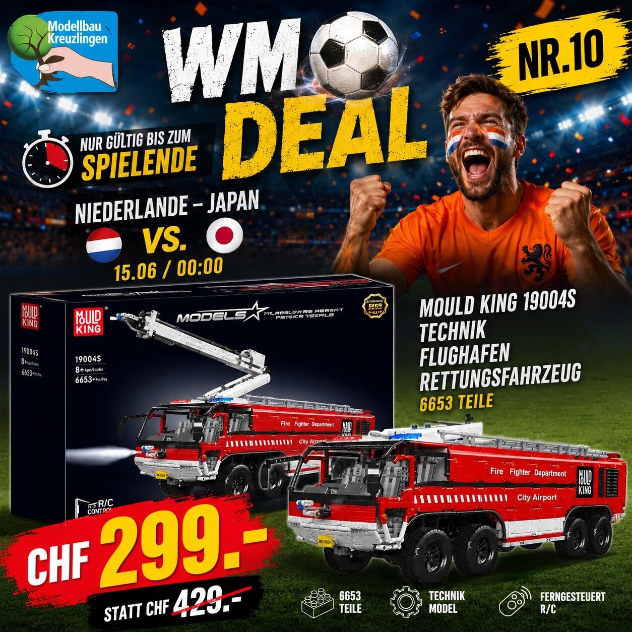 Mould King 19004S Technik Flughafen Rettungsfahrzeug