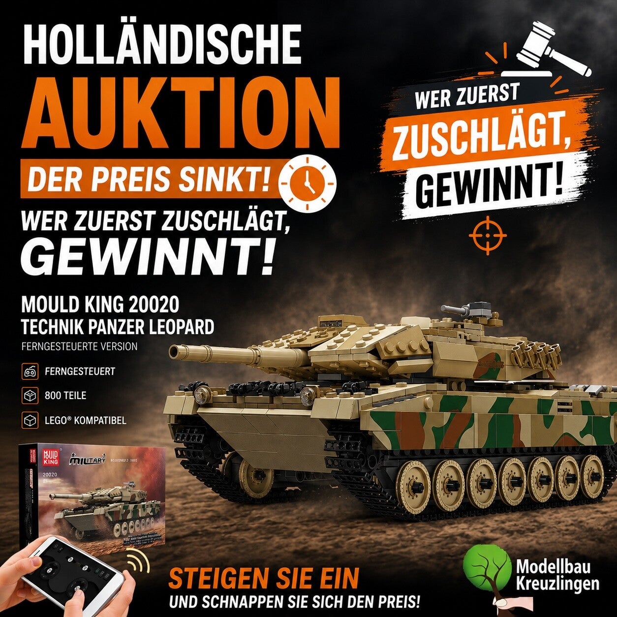 Mould King 20020 Technik Panzer Leopard