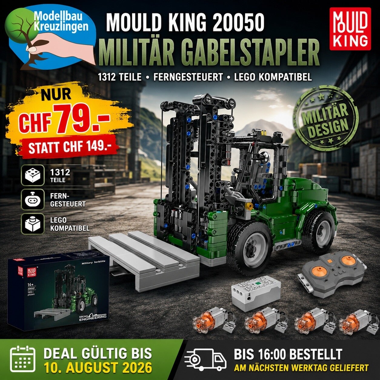 Mould King 20050 Militär Gabelstapler
